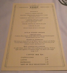 Dessertkarte