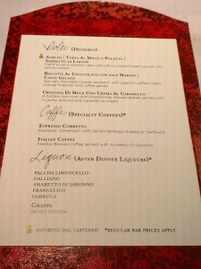 Cucina del Capitano Dessertkarte