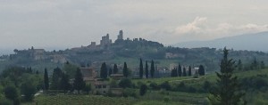 erster Blick auf San Gimignano