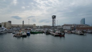 Blick zum Fischereihafen