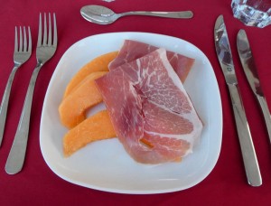 Melone mit Schinken