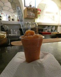 Granita Pfirsich mit Malvasia