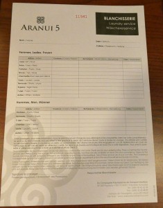 Wäscherei-Liste