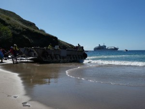 Übersetzen zum Strand