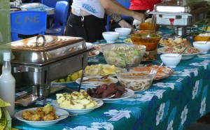 Mittagessen im Restaurant der Tohua Te Tumu