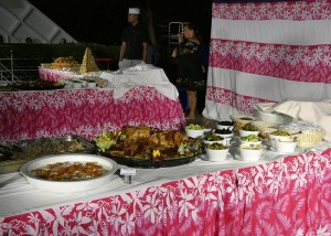 Buffet zum polynesischen Abend
