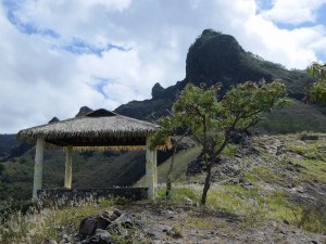 Gazebo und Berg