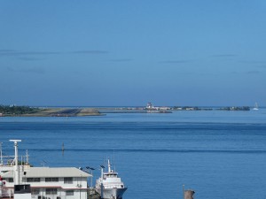 Blick zum Flughafen