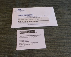 Ausflugstickets, Tischinfo