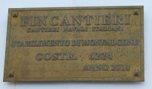Bauschild der Werft