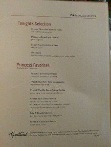 Dessert-Karte