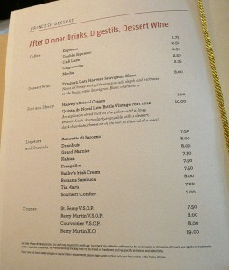 Dessert-Karte