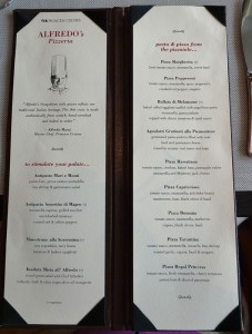 Alfredo´s Pizzeria - Speisekarte