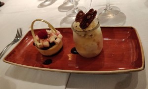 Molten Chocolate Doughnut & Vanilla Cheesecake with Oreo Crumb