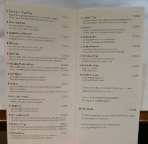 Getränkekarte