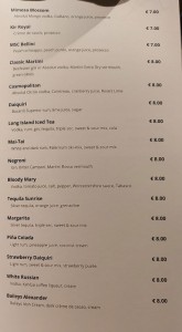 Barkarte Infinity Bar
