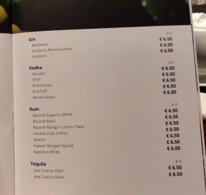 Barkarte Infinity Bar