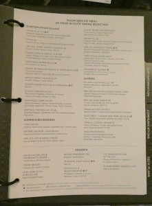 Room Service Menü