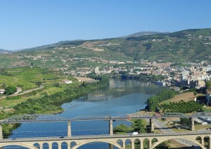 Blick auf Régua vom Bus aus