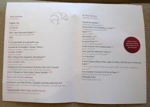 Frühstückskarte