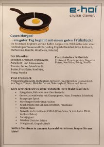 Frühstückskarte