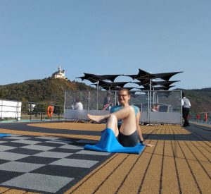 Stretching von Boppard bis Koblenz - Danke an Wellness Host Enrique für das Foto