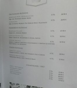 Weinkarte