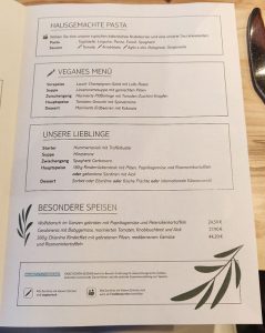 Speisekarte Atlantik Mediterran