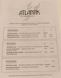 Speisekarte Atlantik Mediterran