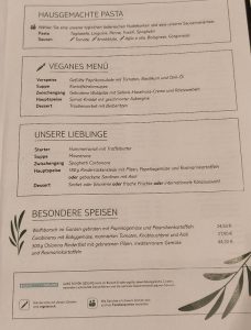 Speisekarte Atlantik Mediterran