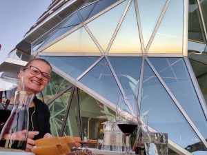 Abendessen mit Sonnenuntergang