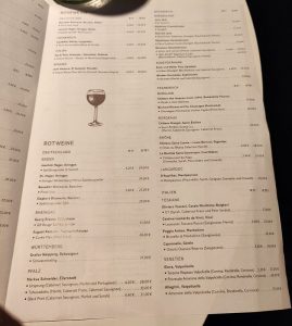 Getränkekarte X Lounge