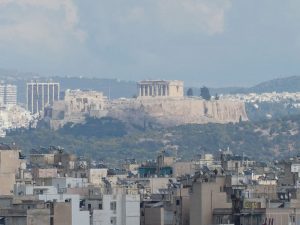 herangezoomt an den Akropolis Hügel