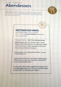 Destinationen Menü