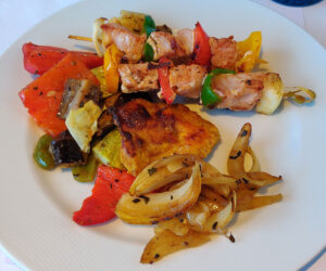 Thunfischspieße und Chicken Terriyaki