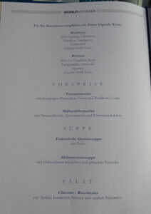 Abendessen Tag 1