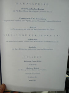 Abendessen Tag 2