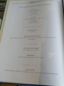Abendessen Tag 5