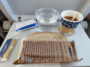 Sandwich und Getränke