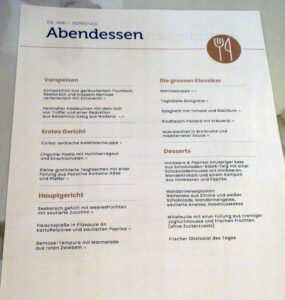 Abendessen Tag 4