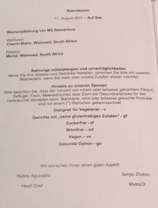 Abendessen Tag 3