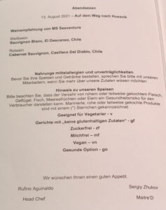 Abendessen Tag 5