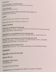 Abendessen Tag 5