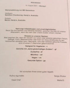 Abendessen Tag 6