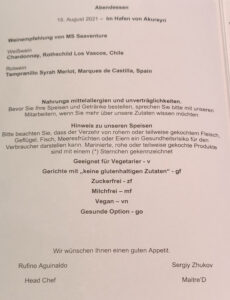 Abendessen Tag 7