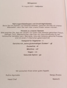 Mittagessen Tag 8