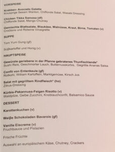 Abendessen Tag 8