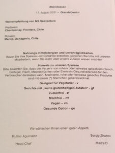 Abendessen Tag 9
