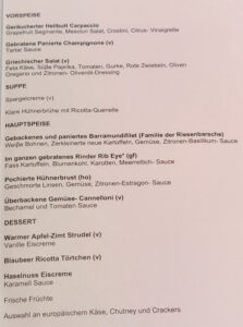Abendessen Tag 9