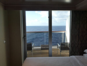 Blick zum Balkon